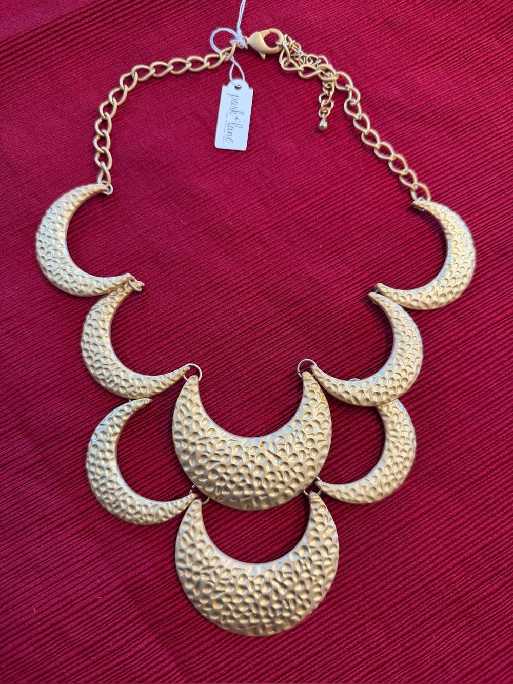 Park Lane Hammered Gold Statement Necklace – New With Tags